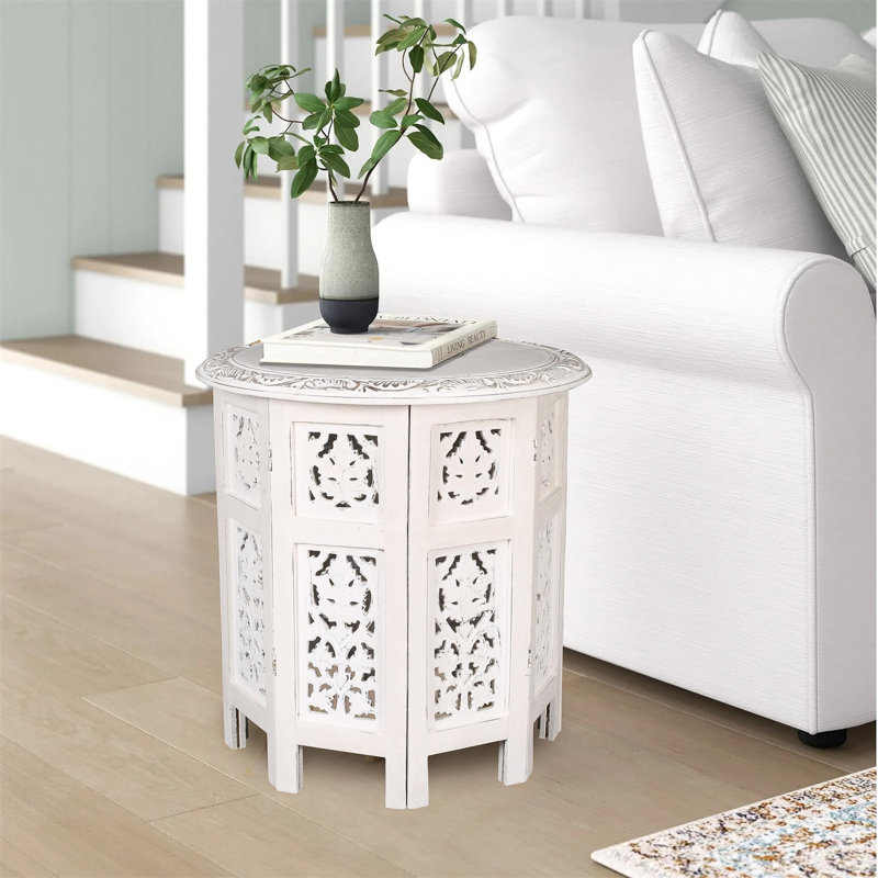 Helgert Solid Wood Single, White