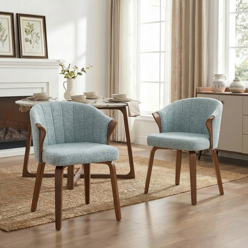 Devault Upholstered Dining Chair, Blue