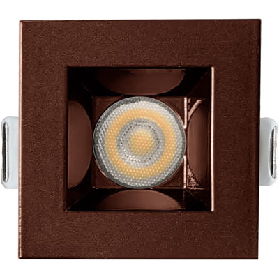 Lumière encastrée carrée 1 po bronze lisse 7W 600 lumens 5CCT Perlglow