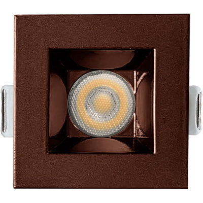 Perlglow 1" Square Bronze Smooth 7W 600 Lumens 5CCT Recessed Light