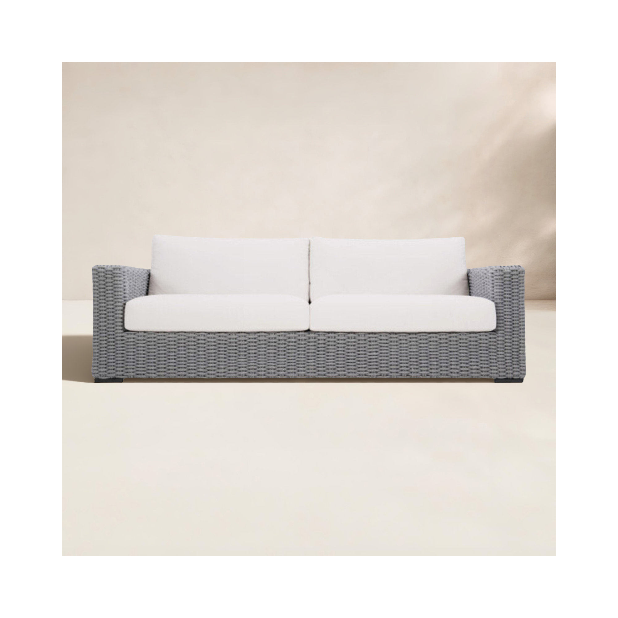 Capri Outdoor Metal Loveseat, White Vinyl 6503-000