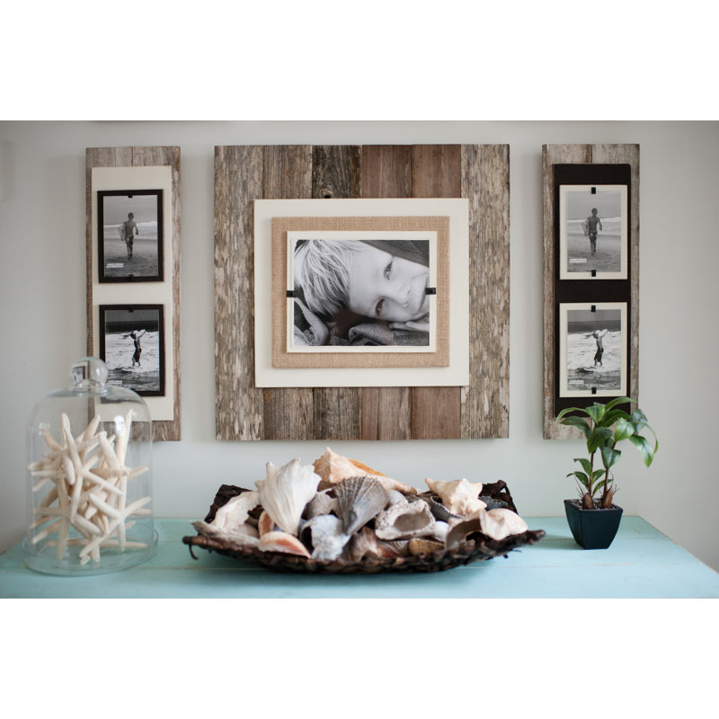 Reclaimed Wood Picture Frame, Brown / Cream