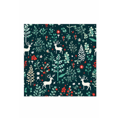 «Holiday Christmas Reindeer III», reproduction d'art moderne sans cadre