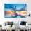 Coucher de soleil sur un bateau à voile, art mural moderne sur toile imprimée moderne 1P