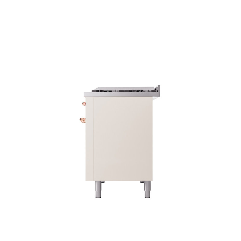 ILVE Nostalgie II 48 Dual Fuel Range , Antique White/Copper, Liquid Propane