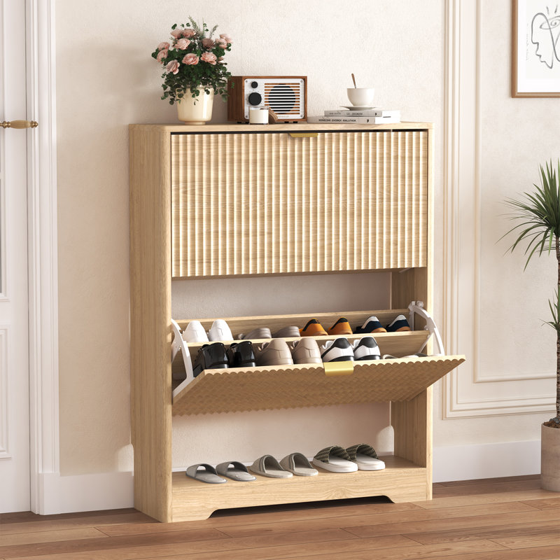 Armoire à chaussures 2 portes Wavy, Brun