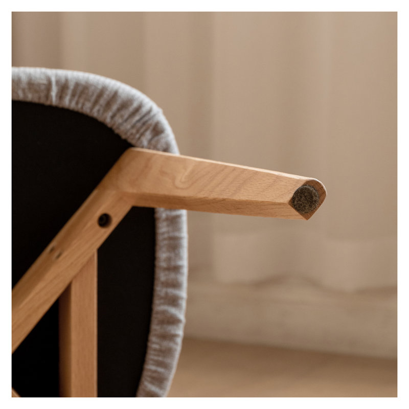 Chaise de salle à manger en chêne massif - Chaise rembourrée en bois naturel de qualité FAS avec dossier incurvé pour la cuisine et la salle à manger, assise en bois massif confortable