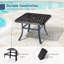 Table d'appoint carrée en aluminium coulé avec trou pour parasol Pricilla, l 24,02 po x P 24,02 po