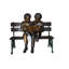 Deux enfants sur un banc lisant une statue en bronze, sculpture élégante et moderne Naiara, l 9 po x l 6 po x H 8 po