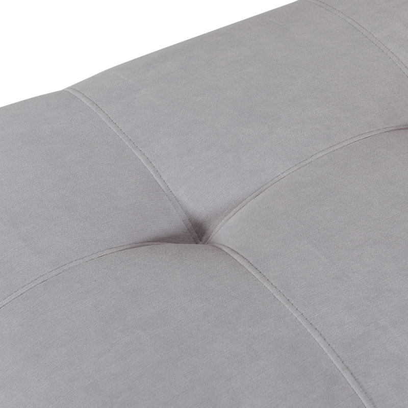 Upholstered L-Shaped Sectional Symmetrical, Light Gray Polyester Blend