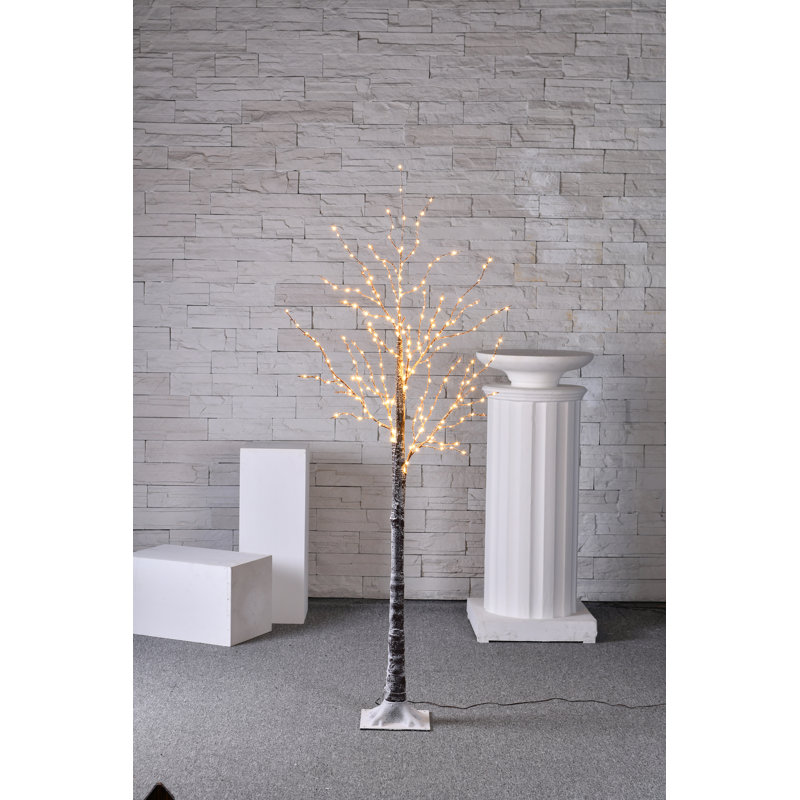 5'' Faux Birch Tree in Freestanding, White