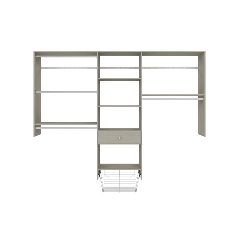 Système de garde-robe convertible Grid, Gris patiné