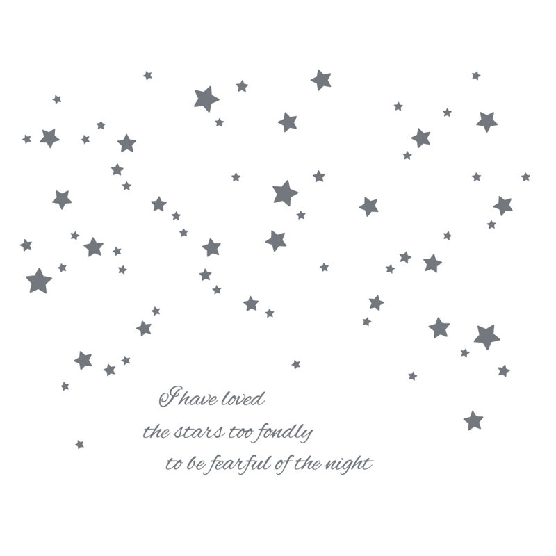 Adhésif décoratif "j’ai aimé les étoiles", Gris orage, H 48 po x l 60 po x P 0,01 po