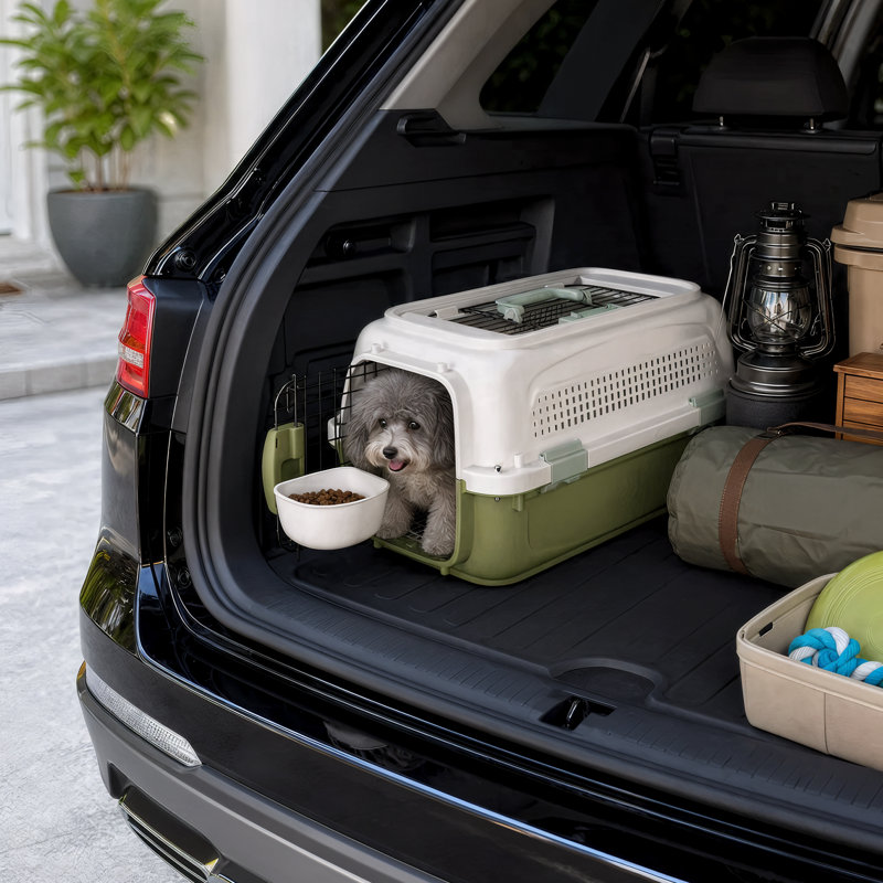 Caisse de transport pour chien et chat 18 po avec porte à deux voies, approuvée par la compagnie aérienne 18 po, pour animaux de compagnie jusqu'à 10 lb