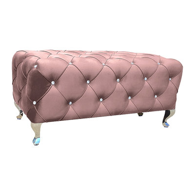 Texola 50cm Wide Tufted No Pattern Pouffe Ottoman