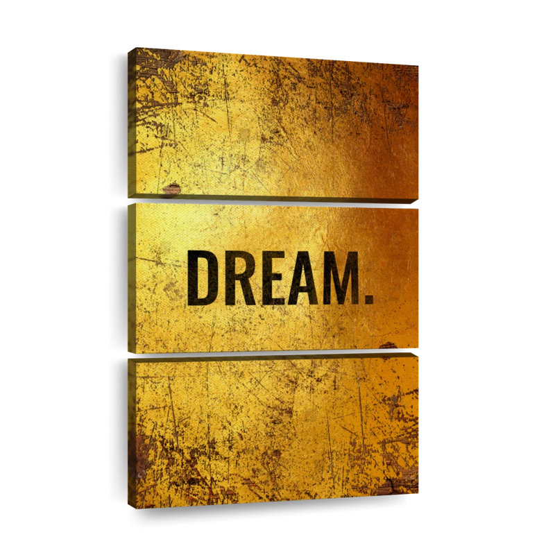 " Dream Typography I Multi Piece Canvas Print " by HustleBroIllustrations 3 - Pieces, 38" H x 24" W x 1.25" D