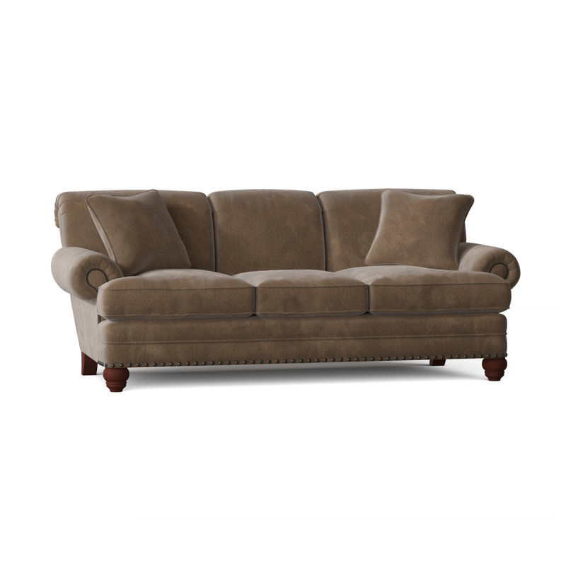Spratt Sofa, Dark Brass, Manhattan, Tweetie 8 Brown Performance Velvet