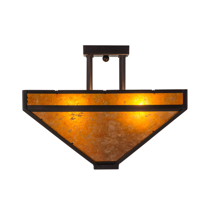 Plafonnier semi-encastré géométrique 2 lumières 24 po unique