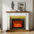 Ahmiah 44'' W White&brown Electric Fireplace & Mantel Package with 5000 BTU-854134940
