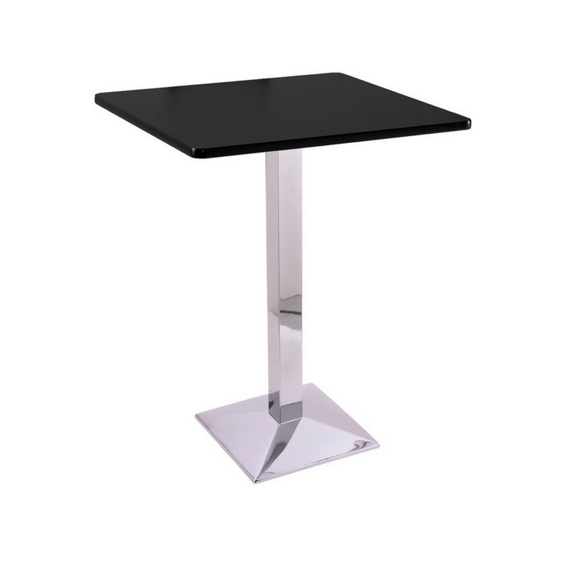 Table à piédestal à hauteur de bar, Chrome, H 42 po x L 30 po x l 30 po