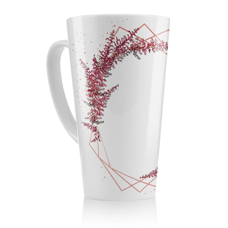 Flower And Geometric Shapes Latte Mug