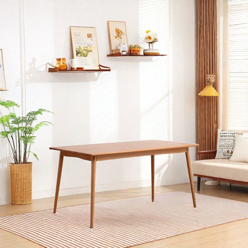 Owenn Cherry Solid Wood Dining Table, 29.52" H x 62.99" L x 31.49" W