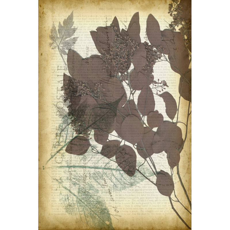 Leaf Letters I - Wrapped Canvas Art Prints, 46cm H x 30cm W x 3.8cm D