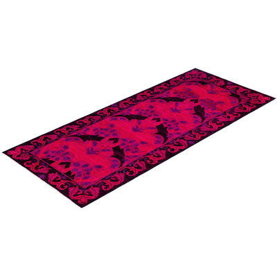 Overdyed One-of-a-Kind 2' 7" X 6' 2" Hand Knotted Area Rug