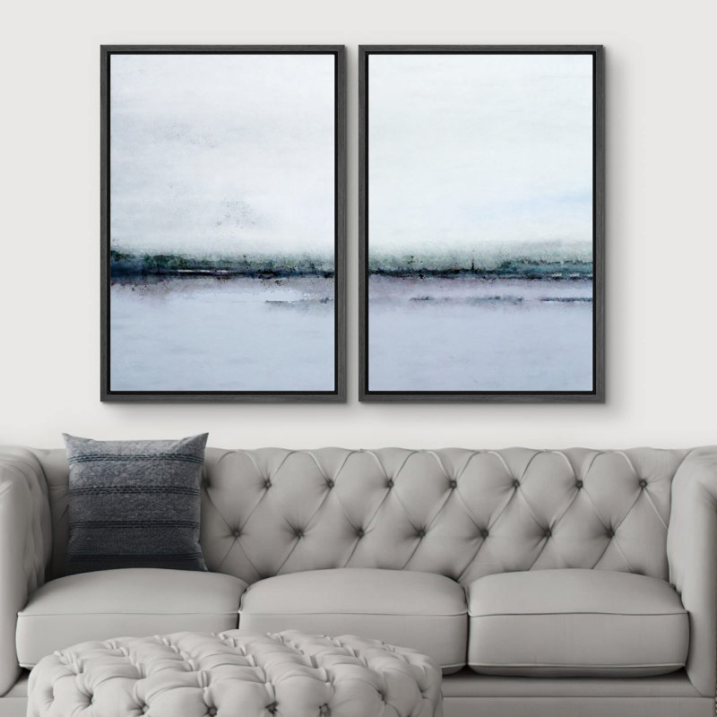 Misty, aquarelle, pastel, paysage abstrait, nature sauvage, illustrations, art, rustique minimal, Noir, H 24 po x l 32 po