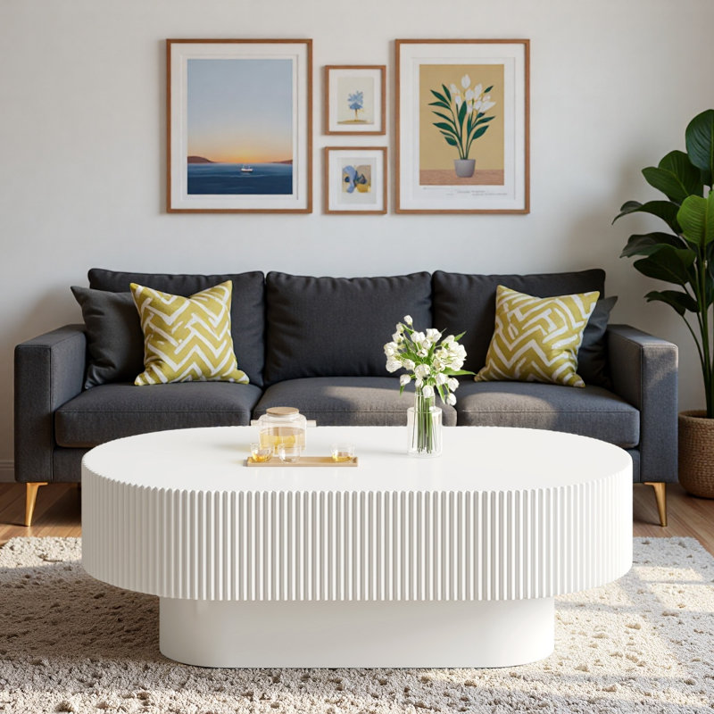 Table basse 48,4 po, Blanc