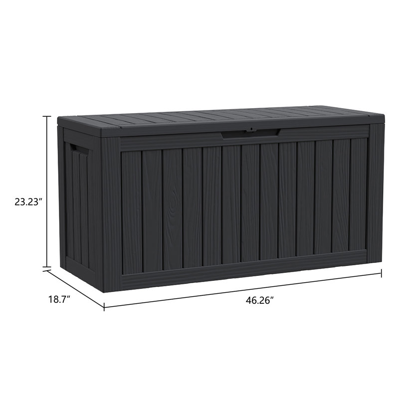 Modern Depo 80 Gallons Water Resistant Polypropylene(PP) Lockable Deck Box, Black