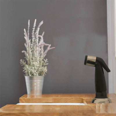 Robinet de cuisine avec support latéral en bronze huilé et chrome