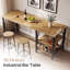 Table de bar 78,74 po, table de pub à hauteur de comptoir industrielle avec tablettes de rangement pour la cuisine et la salle à manger