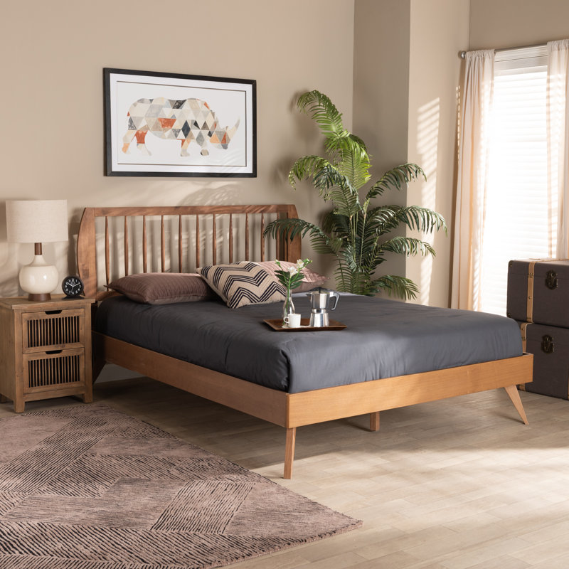 Latte Cerissa, look moderne, lit double, brun noyer cendré l 57,10 po x L 76,95 po H 58,10 po, Double
