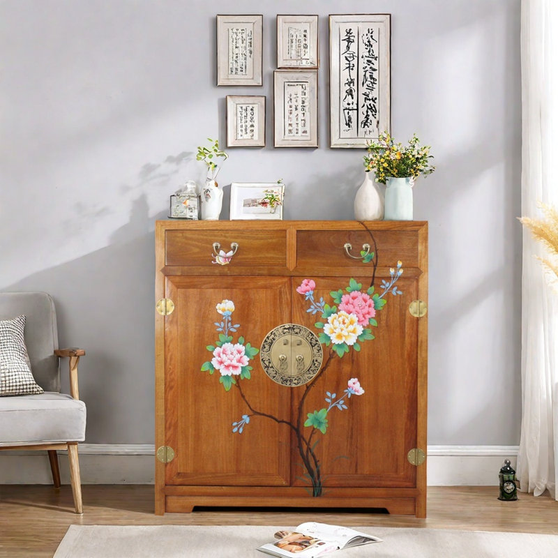Solid Camphor  Wood Entryway Cabinet