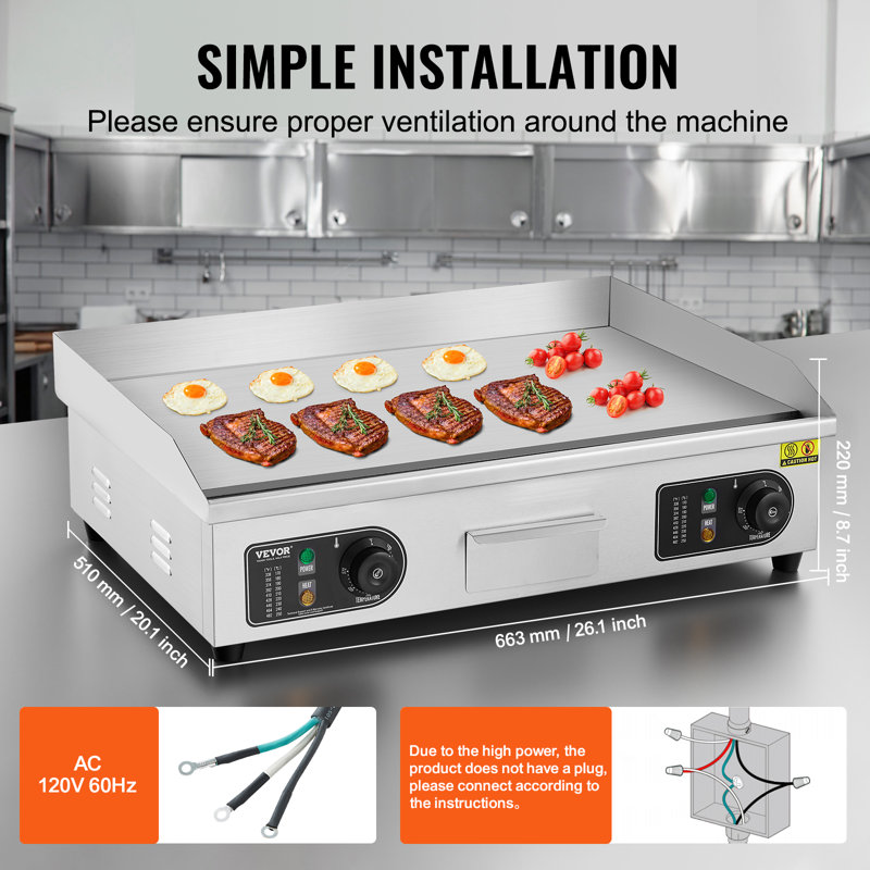 VEVOR Non Stick Electric Grill, 26" x 20"