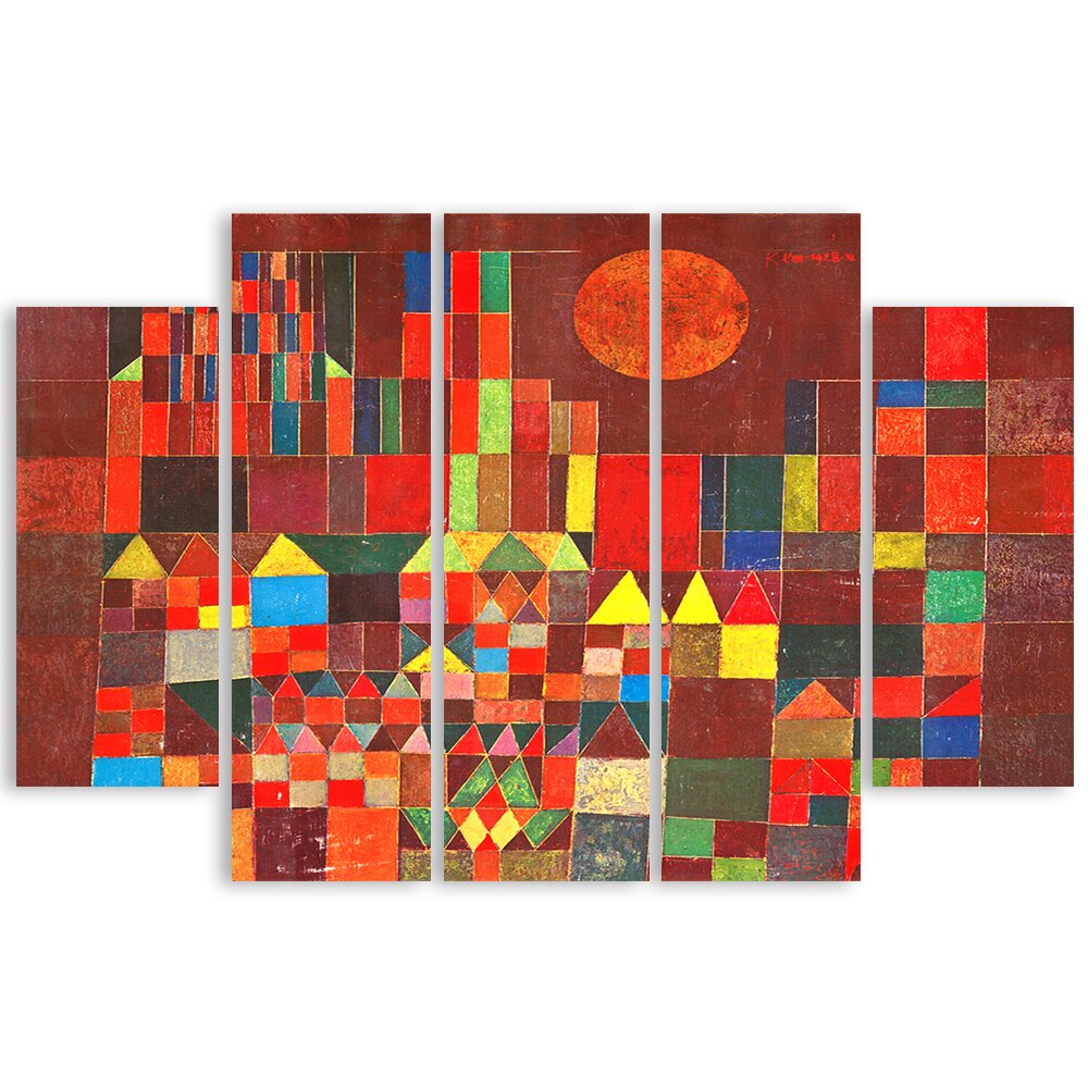 5-tlg. Leinwandbilder-Set Castle and Sun von Paul Klee