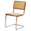 Chaises de salle à manger modernes en rotin avec pieds chromés et revêtement respirant-130412601