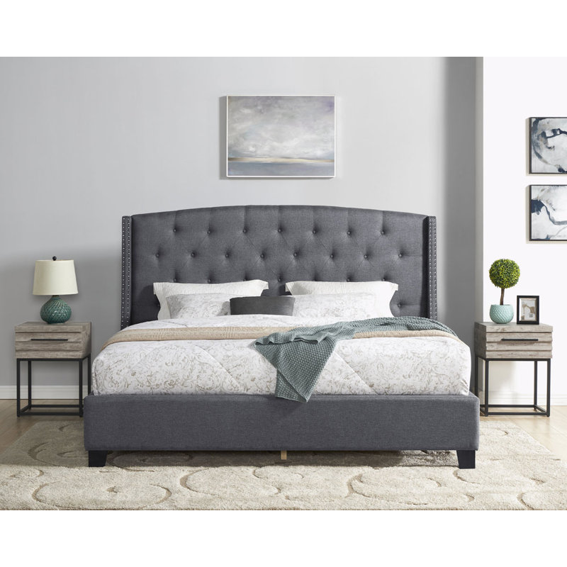 Ensemble de chambre à coucher 3 pièces Odeen, Gris / gris incorrect, Grand