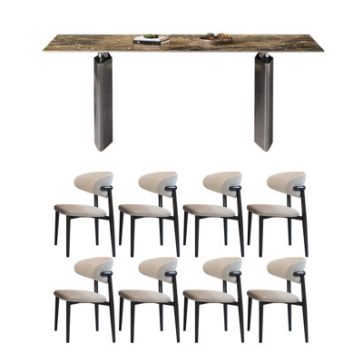 Modern simple rectangular high-end table and chair