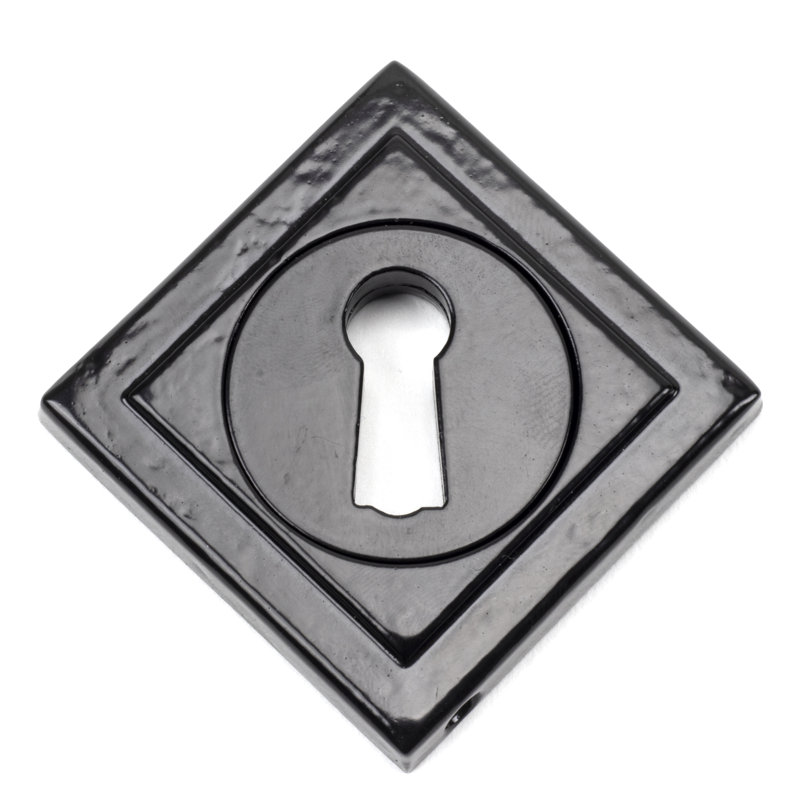 Concealed, Square Round Escutcheon Door Accessory, Black