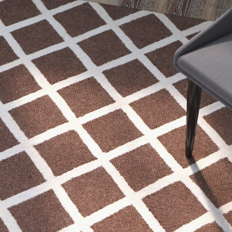Sanyla Hand Tufted Wool Geometric Rug, Square 8'