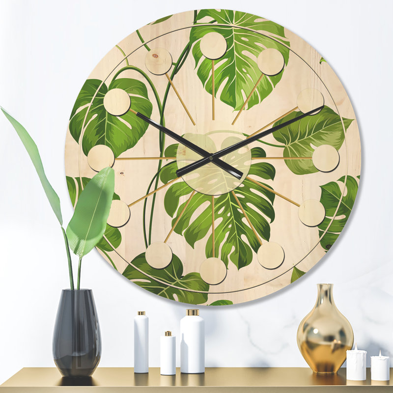Horloge murale de style tropical Mid-Century, Moyen