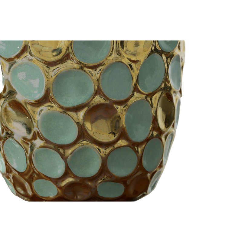 Ensemble de 2 vases décoratifs Torquoise et Gold