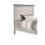 Lit simple rustique en blanc et brun antique, mobilier de chambre de qualité artisanale