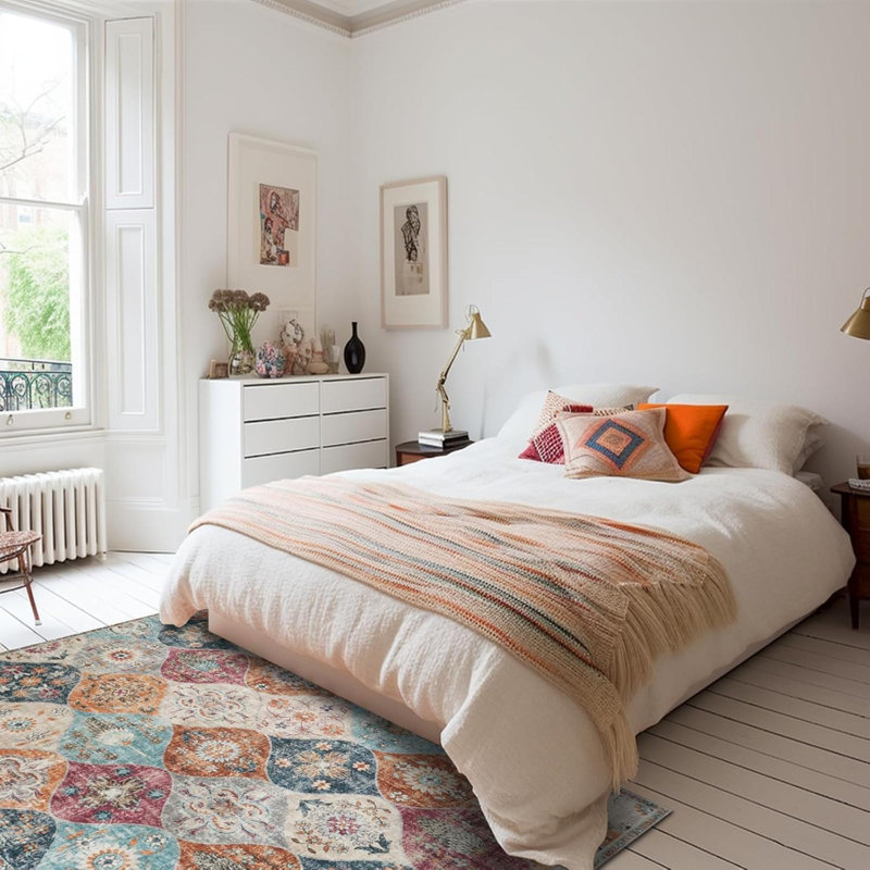 Floral 150cm X 150cm Area Rug, Cream/Multi