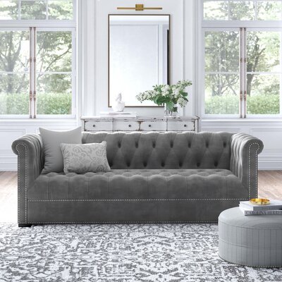 Myla 86'' Velvet Rolled Arm Sofa -  Kelly Clarkson Home, 2665173A2A1741739FADA0017259FD26