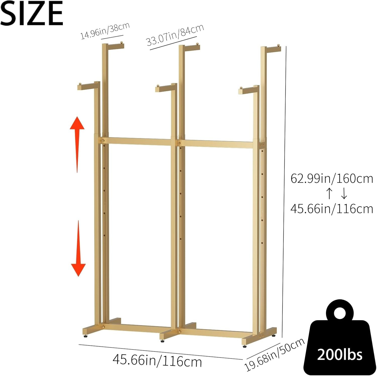 17 Stories Heavy Duty Adjustable Metal Clothing Rack With 6 Hanging ...