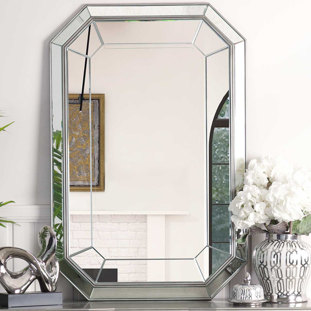 Alaettin Octagon Wood Framed Wall Mounted Dresser Mirror