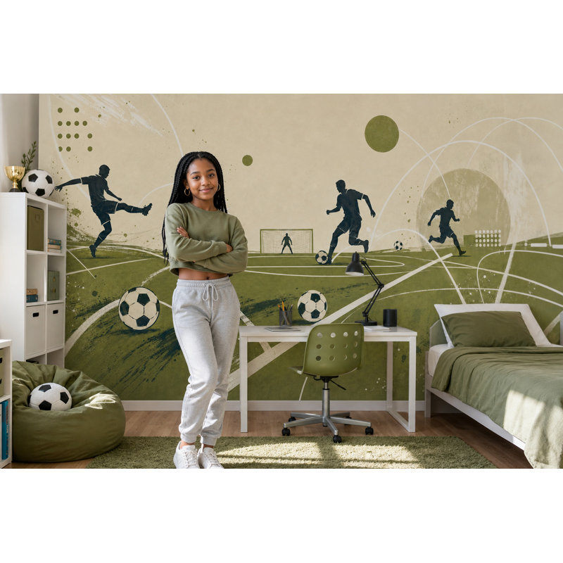 Papier peint soccer soccer, 120 po x 96 po, Textured Non-Pasted